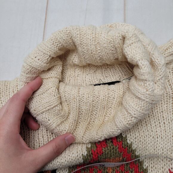 Vintage Jeanne Pierre knit diamond southwestern aztec turtleneck sweater art - Picture 6 of 10